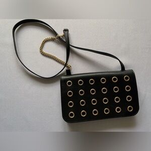 All Saints Black and Gold Clutch